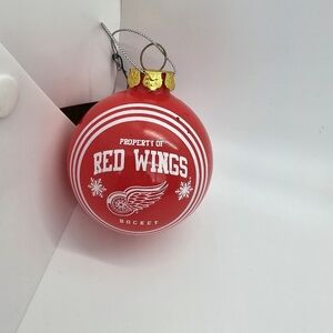 Property Of Detroit Red Wings Hockey Collectible Blown Glass Ball Ornament NHL